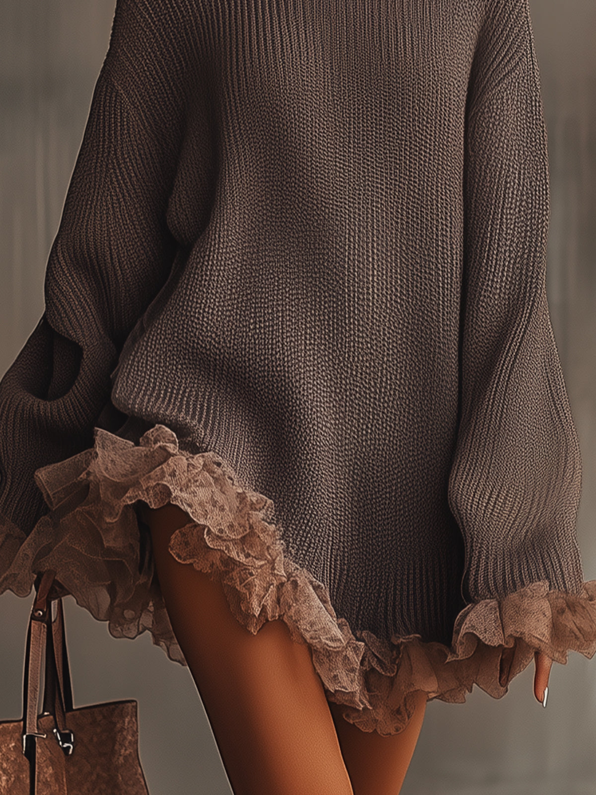 Niena | Classic Pleated Knit Midi Dress