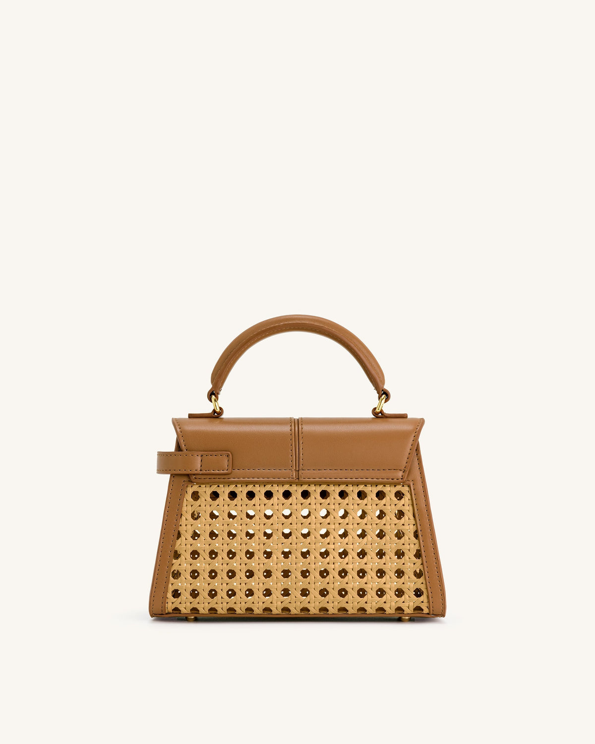 Elise Woven Top Handle Bag - Brown