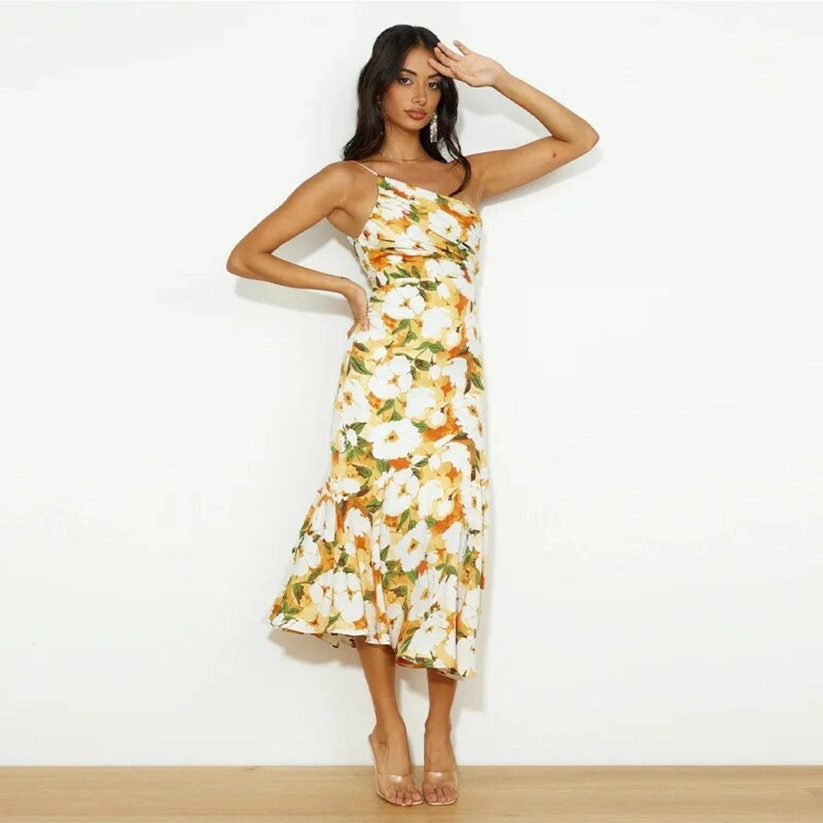 Violet | Floral Satin Gown