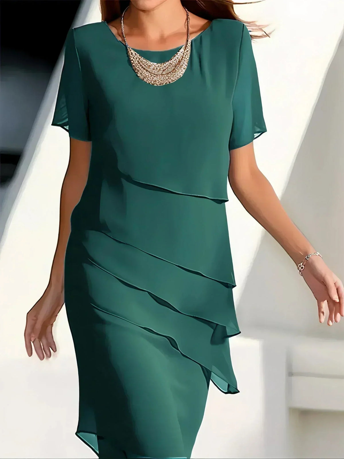 Aria - Timeless Chiffon Layered Dress