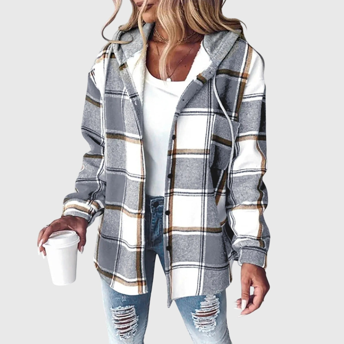 Vaelina - Women's Mesh Button Placket Jacket
